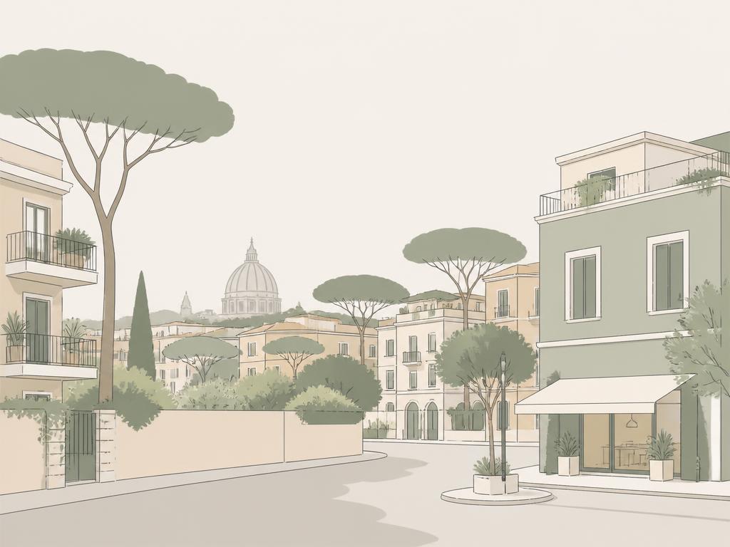 Illustrazione del quartiere residenziale di Ponte di Nona a Roma Est